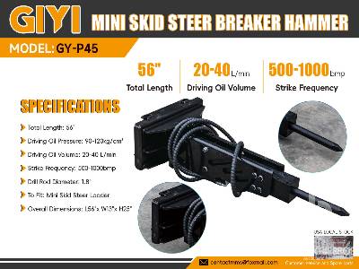 Unused 2025 GIYI  GY-P45  Mini (Unused)  Skid Steer Hydraulic Hammer