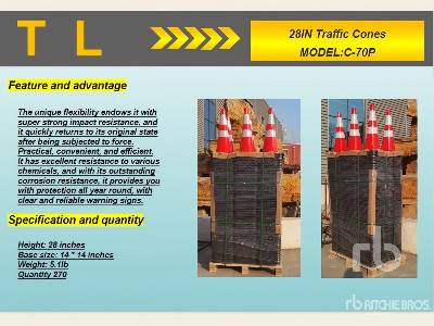 Unused 2025 TL  C-70P  Quantity of (250) (Unused)  Highway Cones