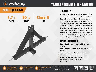 Unused 2025 TQH-26-01C Hitch Receiver Adapter (Unused) Tractor 3 Point Hitch Unused 2025 TQH-26-01C Hitch Receiver Adapter (Unused) Tractor 3 Point Hitch