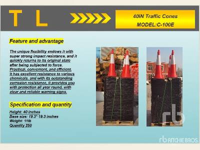 Unused 2025 TL  C-100E  Quantity of (250) (Unused)  Highway Cones
