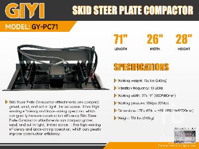 Unused 2025 GIYI  GY-PC71  71 in (Unused)  Plate Compactor