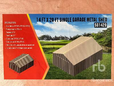 Unused 2025 AGRIQUIP SG1420 14 ft x 20 ft Single Garage Met ... Shed Unused 2025 AGRIQUIP SG1420 14 ft x 20 ft Single Garage Met ... Shed