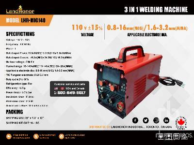 Unused 2025 LANDHONOR LHR-MIG140 140 A MIG (Unused) Welder Unused 2025 LANDHONOR LHR-MIG140 140 A MIG (Unused) Welder