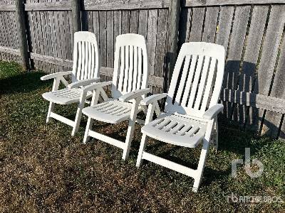 Quantity of (3) White Poly  Furniture